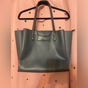 Kenneth Cole Reaction Gray Blue Shoulder Bag Tote HUGE